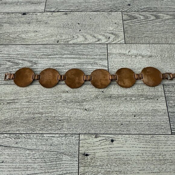 Enamel Bracelet Mid Century Modern Vintage Copper Modernist Artisan Retro MCM - Picture 3 of 5